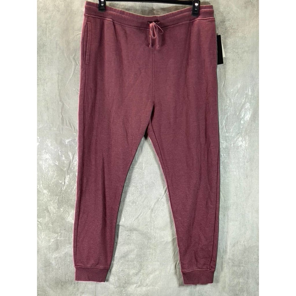 Lazer Men's Maroon Solid Drawstring Stretch Relaxed-Fit Pull-On Jogger SZ 2XL